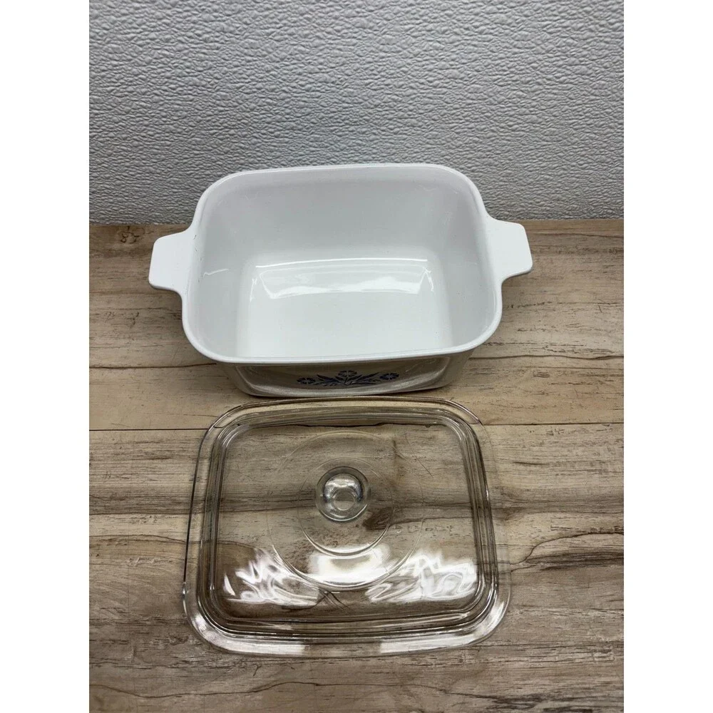 Vtg Corning Ware Blue Cornflower Casserole Dish P-4-B 7x5 1/2x 3 With Lid